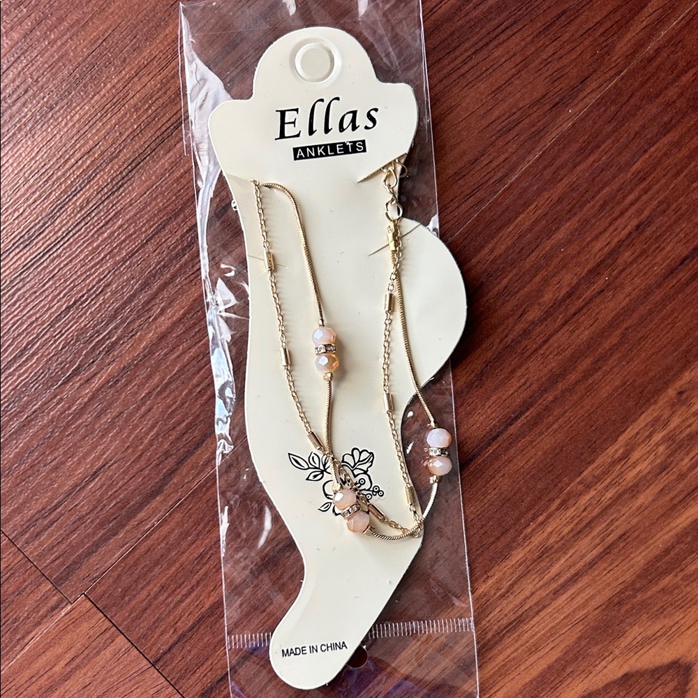 Ellas Gold and Amber Anklet